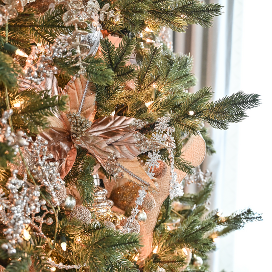 6" Silver Beaded Ball Garland