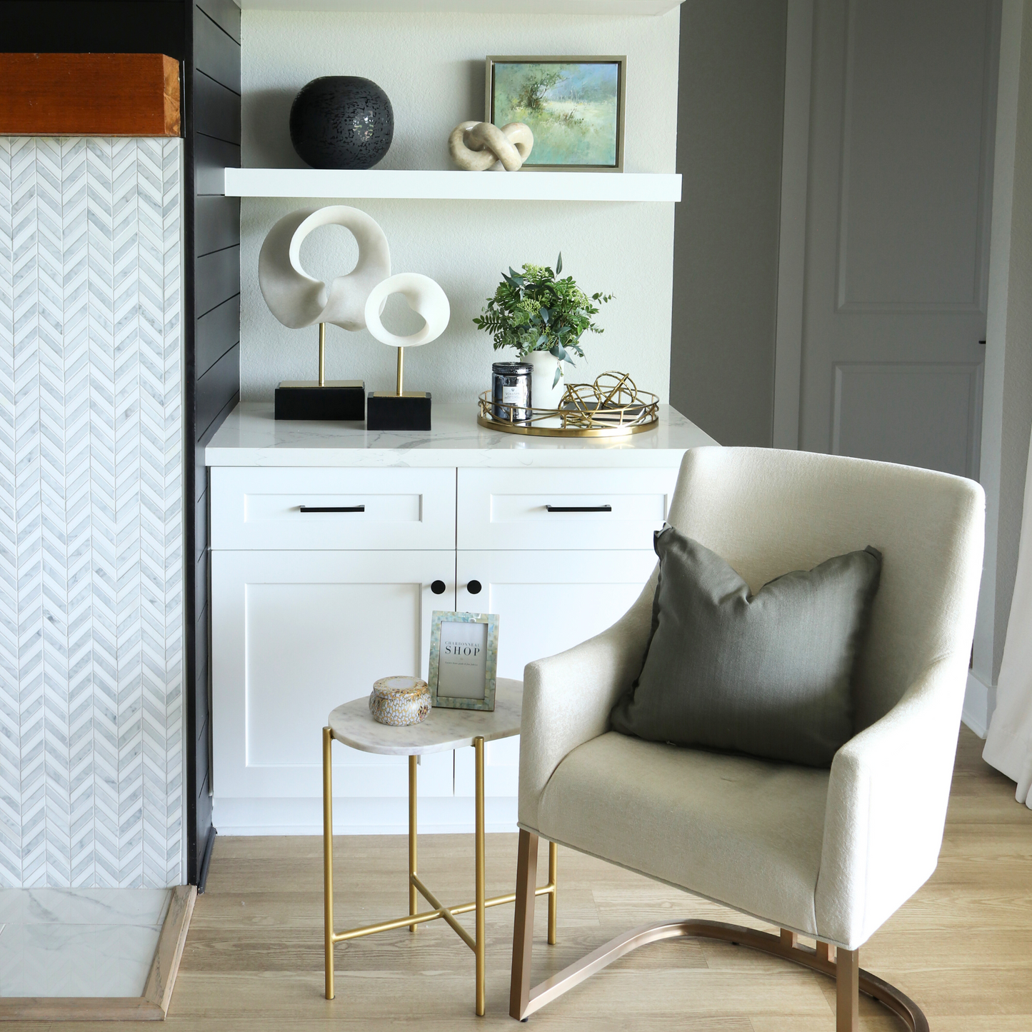 Oval Marble Side Table