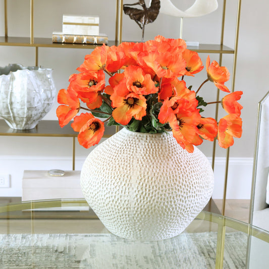 18" Clementine Poppy Stems