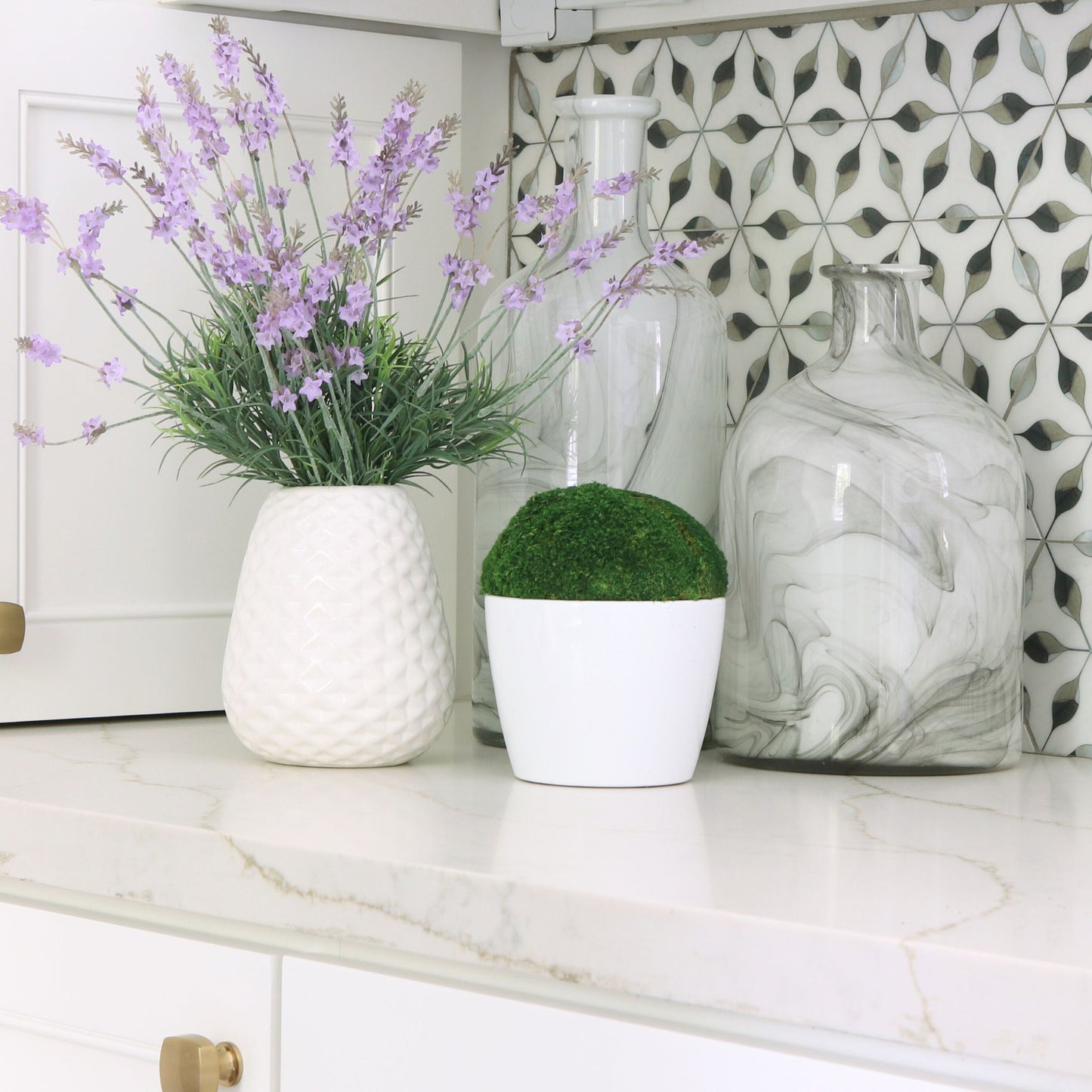 Black and White Marble Swirl Vase