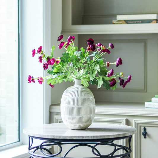 13" Violet Mini Ranunculus Flower Bush