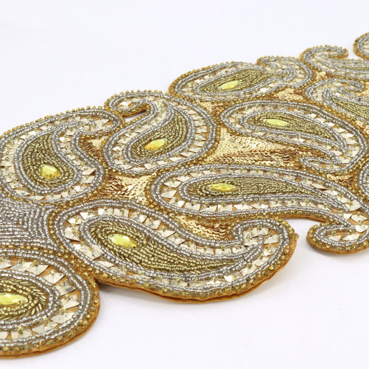 35" Gold and Silver Beaded Runner