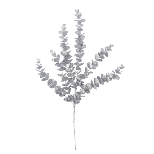 24" Sequin Eucalyptus Spray in Silver