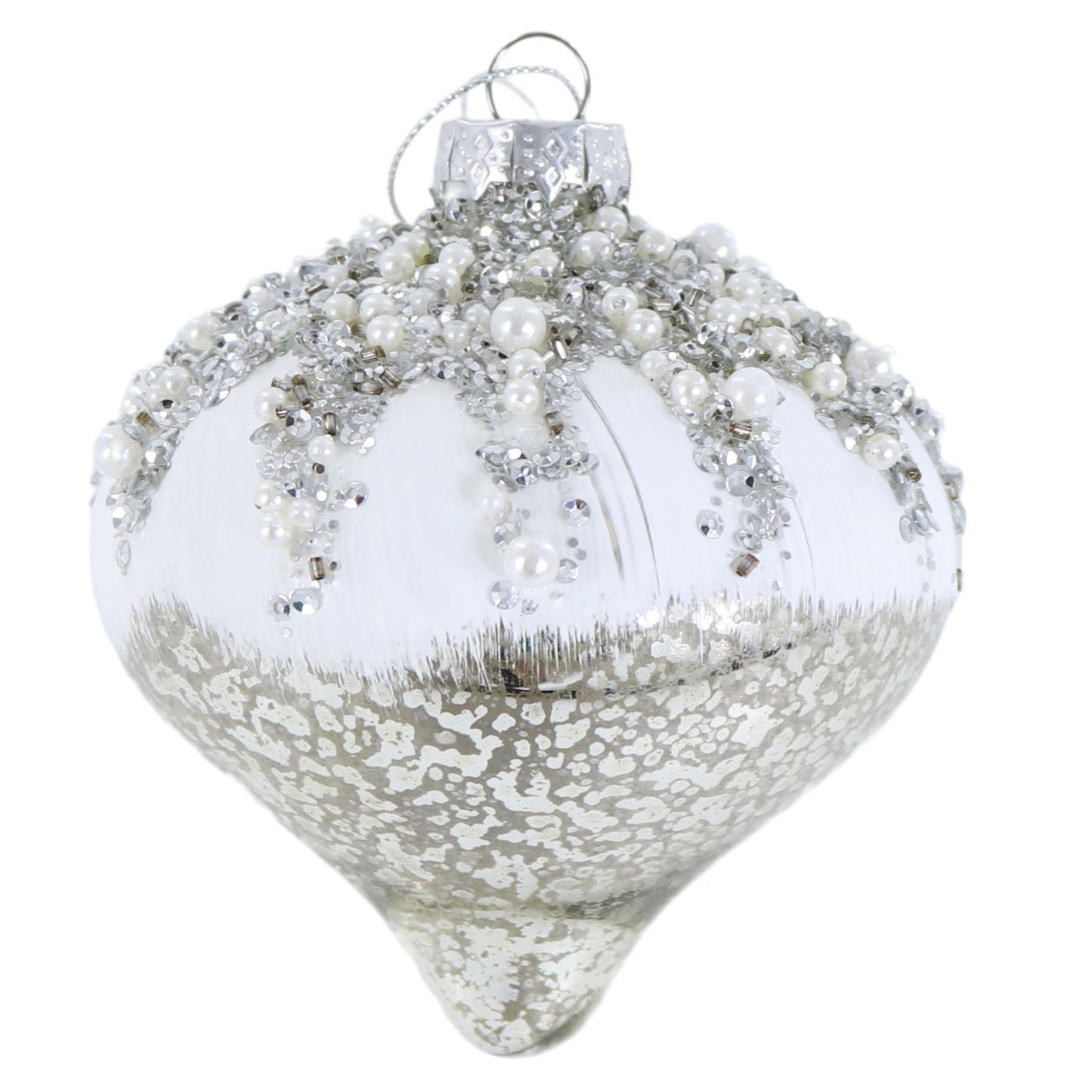 Round Pearl & Glass Ball Ornament