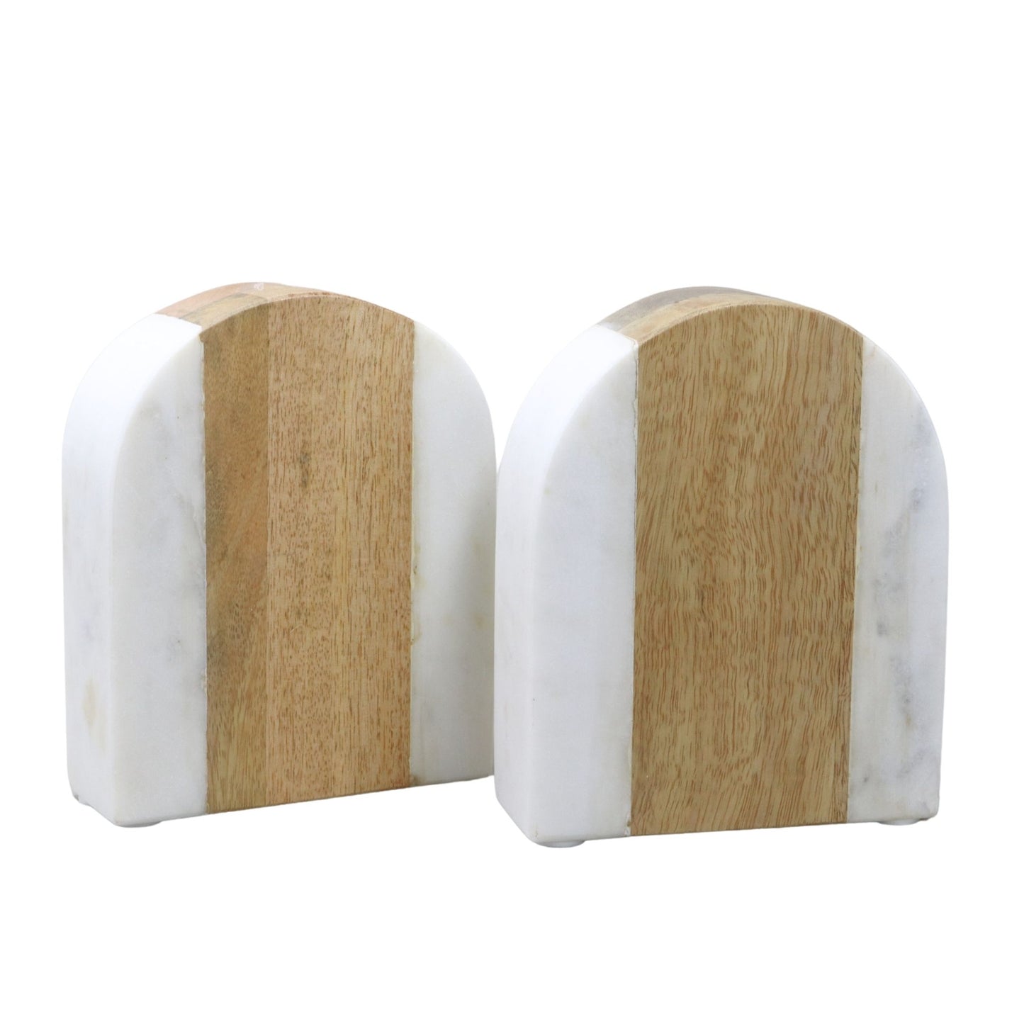 Wood and Marble Bookends