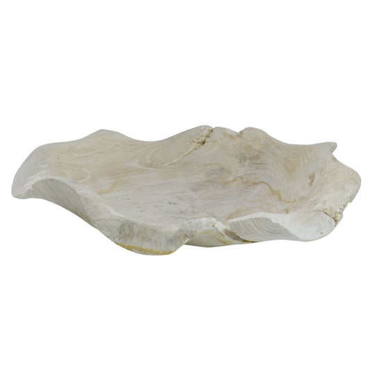 Bleached Teak Sculpted Tray