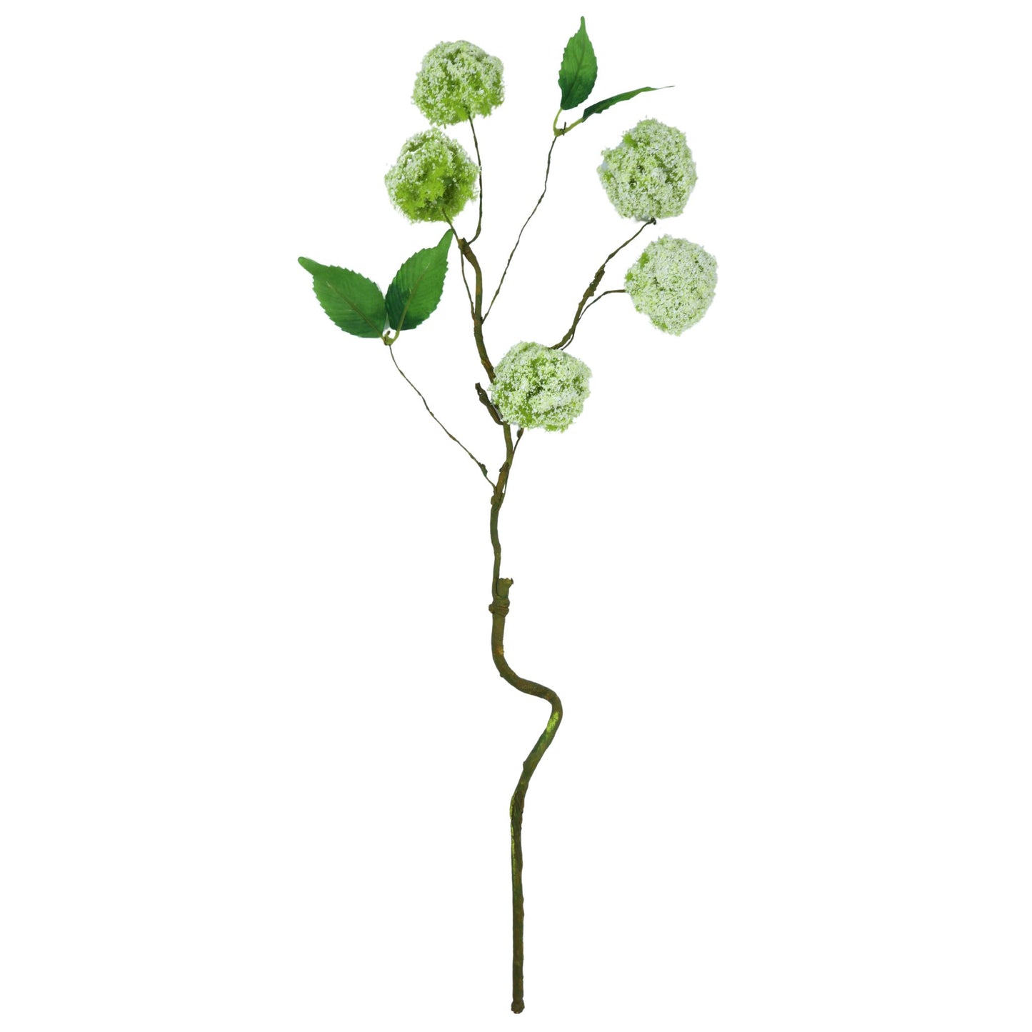 18" Cream Mini Snowball Spray with Greenery