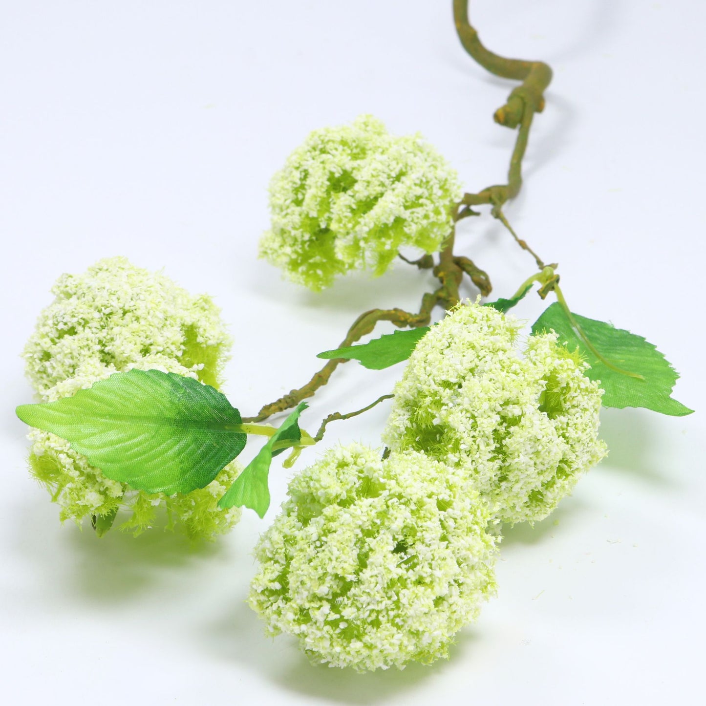 18" Cream Mini Snowball Spray with Greenery