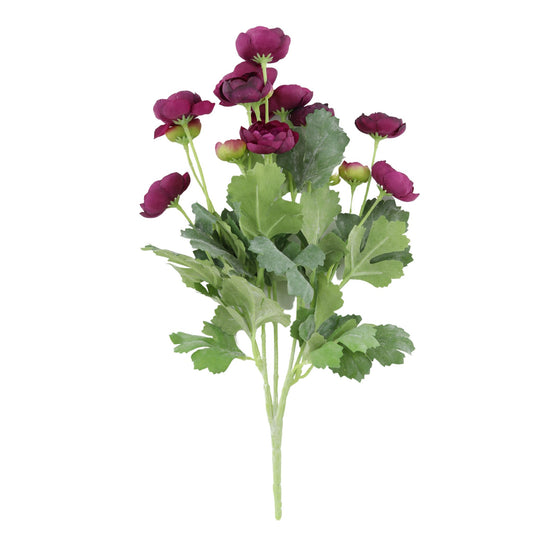 13" Violet Mini Ranunculus Flower Bush