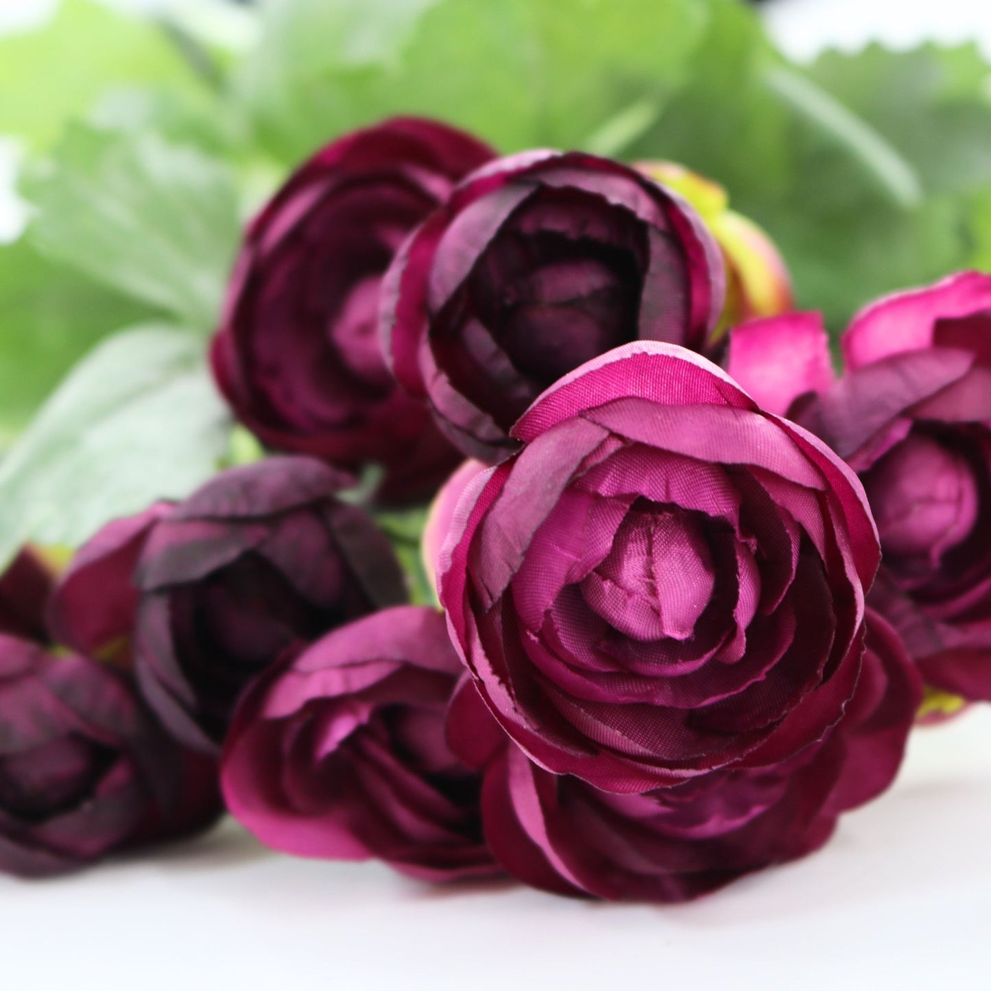 13" Violet Mini Ranunculus Flower Bush