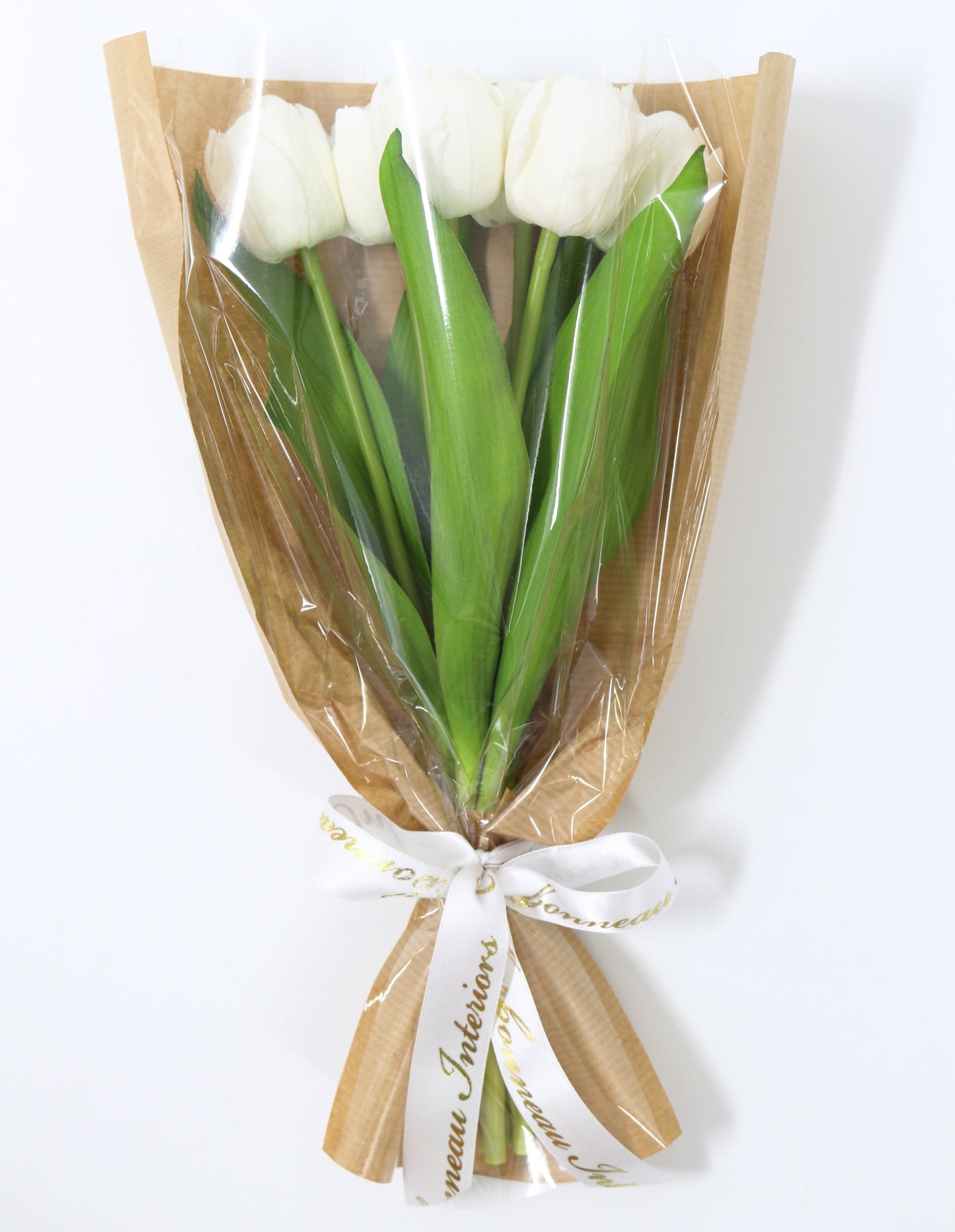 13" White Real Touch Tulip Bundle