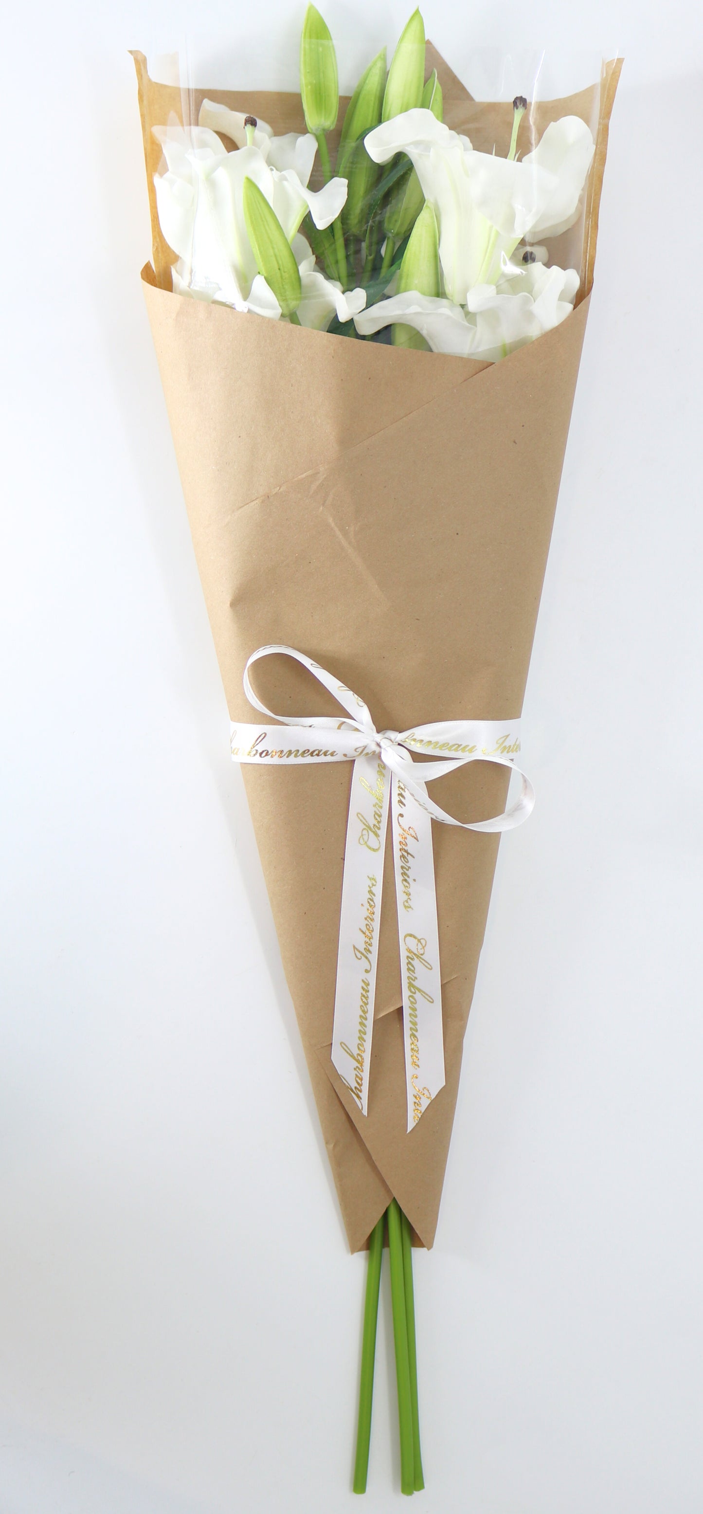 35" White Real Touch Lily Bundle