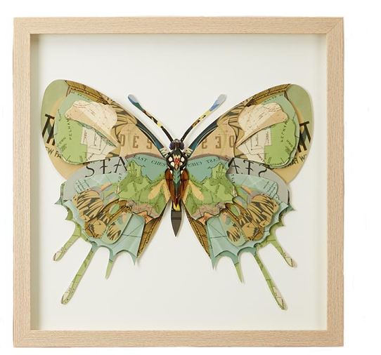 Butterfly Paper Collage Wall Art