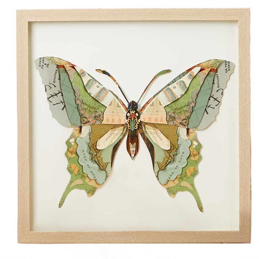 Butterfly Paper Collage Wall Art