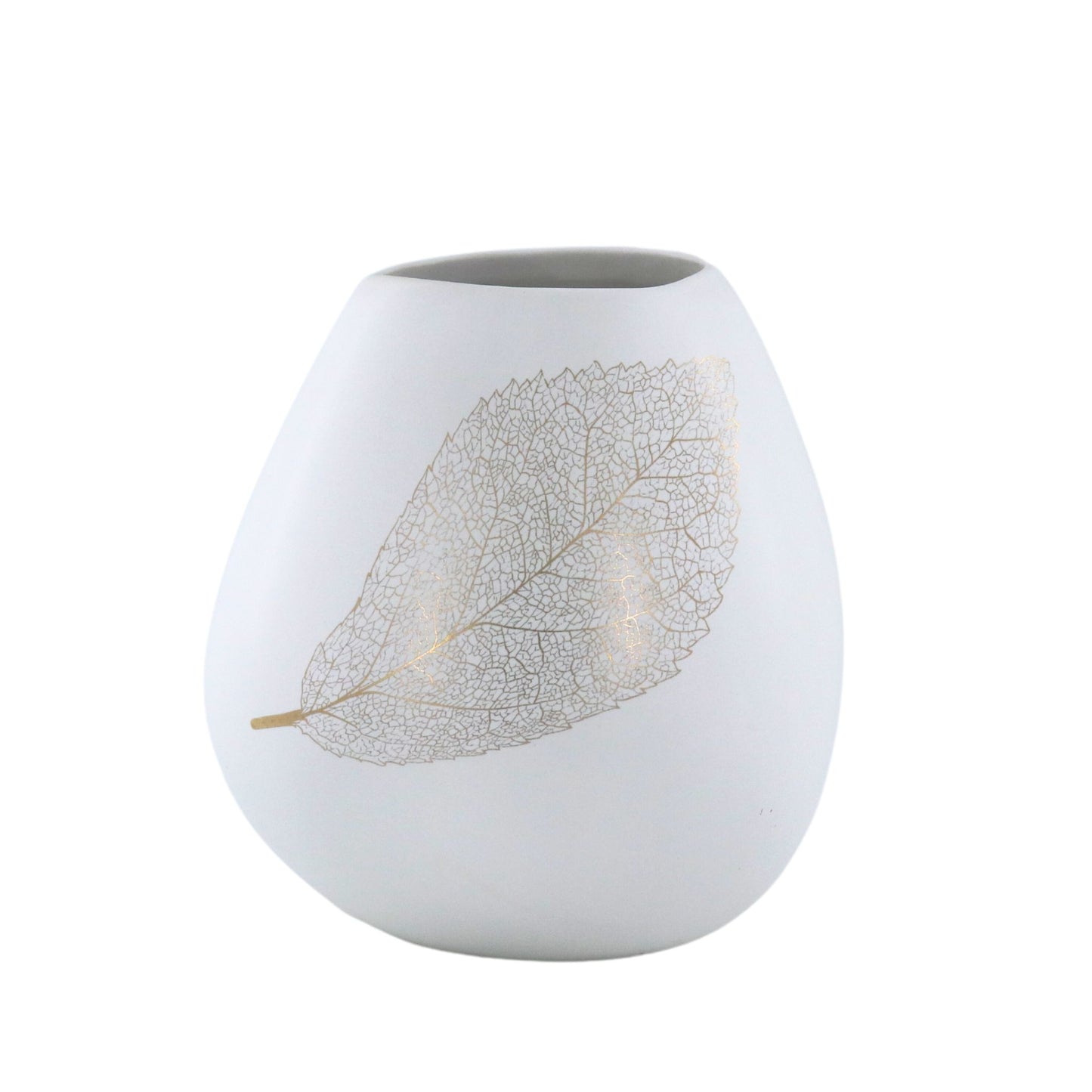 Golden Filigree Leaf Bud Vase