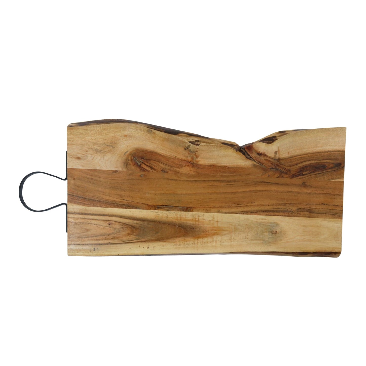 Wood Serving Tray with Metal Handle