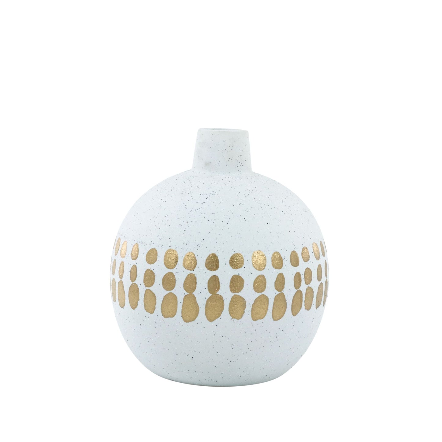 White Vase with Gold Accents