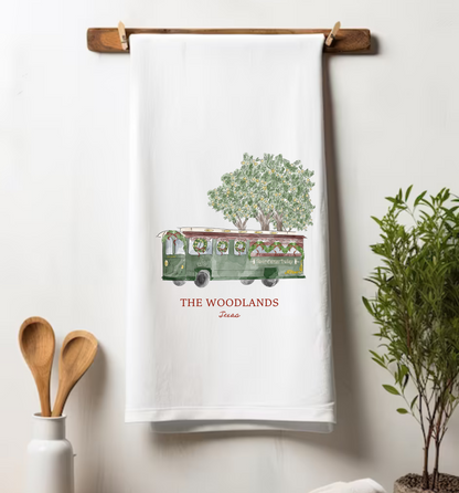 Holiday Trolley Tea Towel