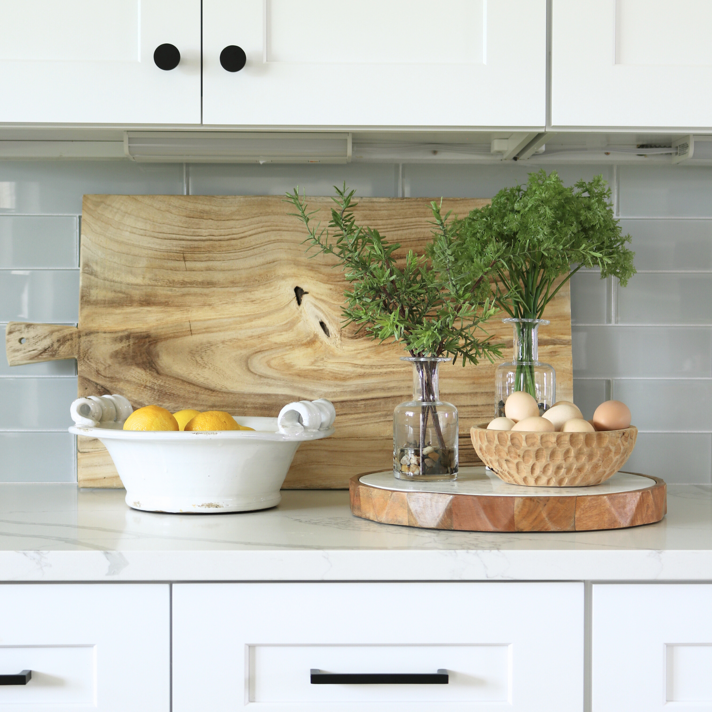 Marble and Wood Serving Board