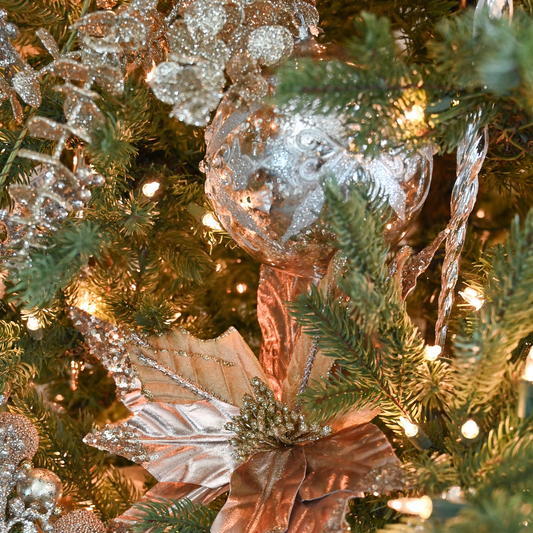 10" White and Silver Icecicle Ornament