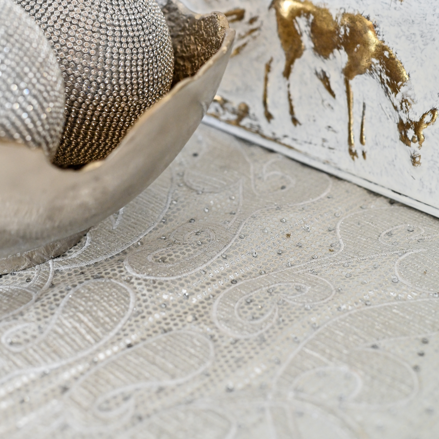 Metallic Paisley Table Runner