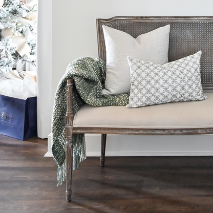 Sage and White Stripe Throw