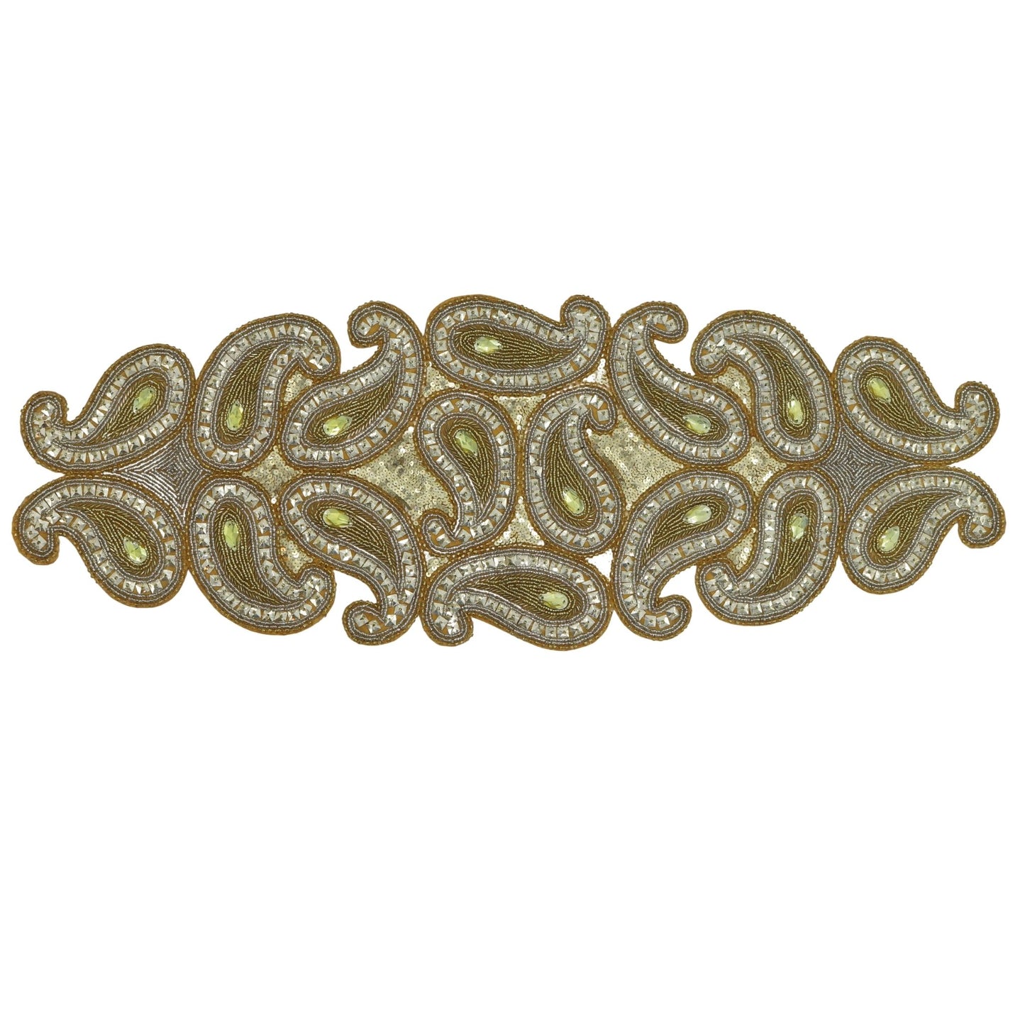 35" Gold and Silver Beaded Runner