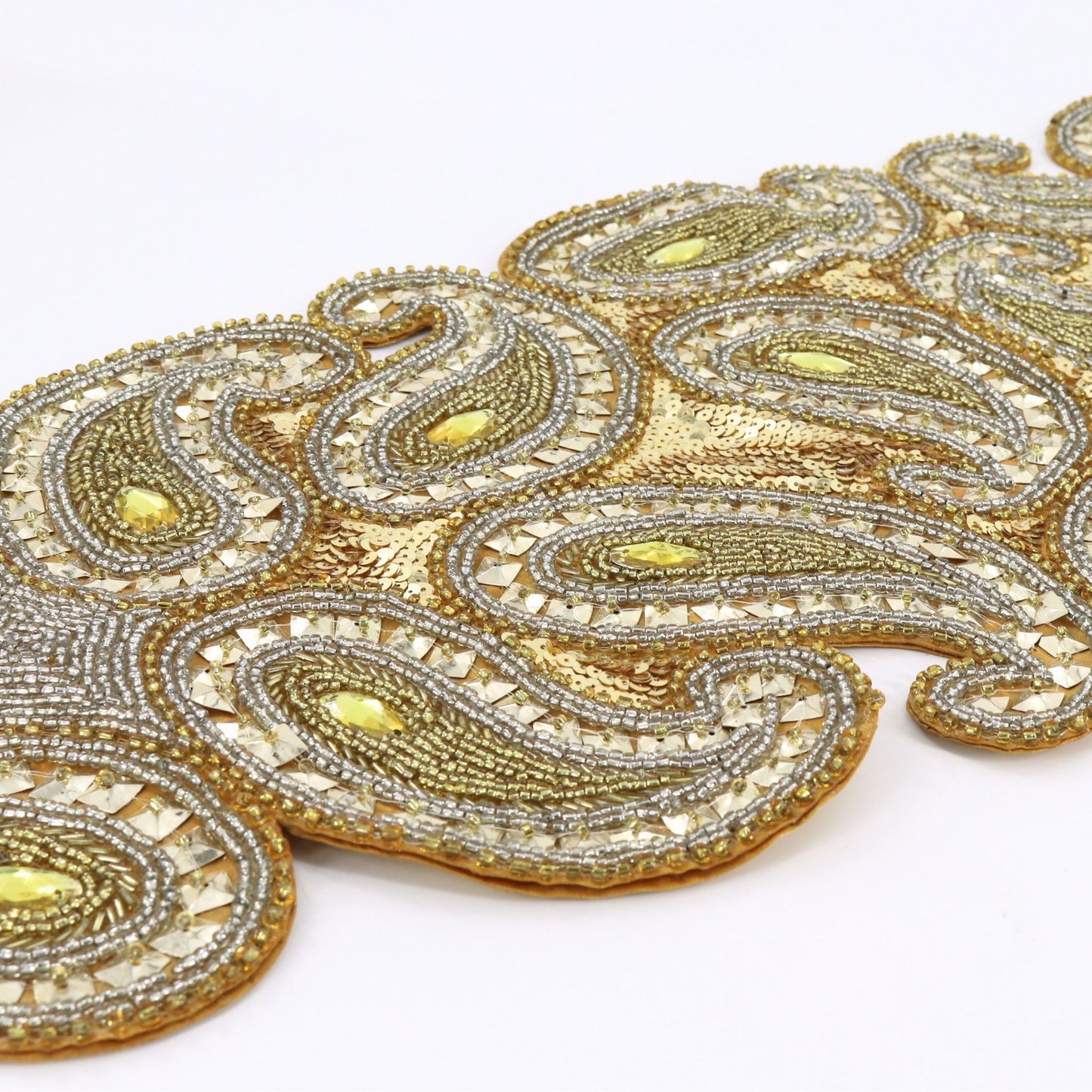 35" Gold and Silver Beaded Runner