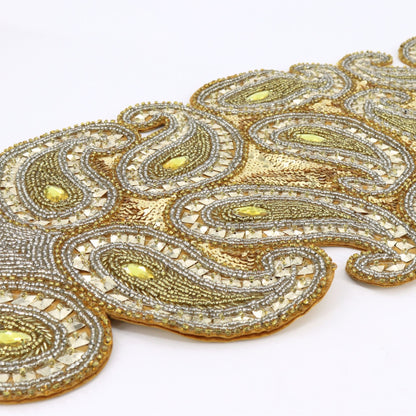 35" Gold and Silver Beaded Runner