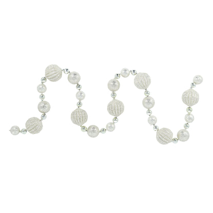 6" Silver Beaded Ball Garland