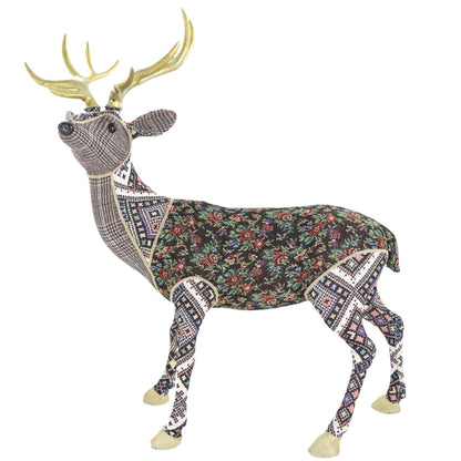 Vintage Floral Fabric Deer