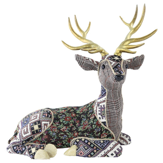 Vintage Floral Fabric Deer