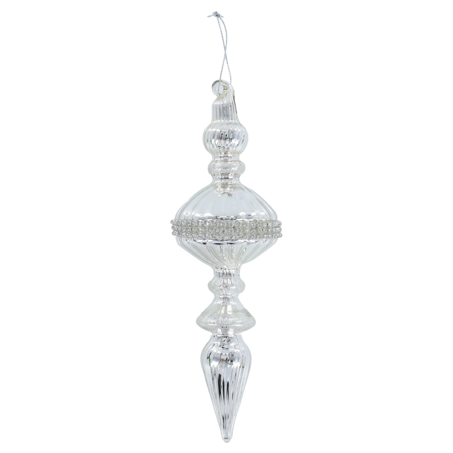 7" Elegant Silver Finial ornament