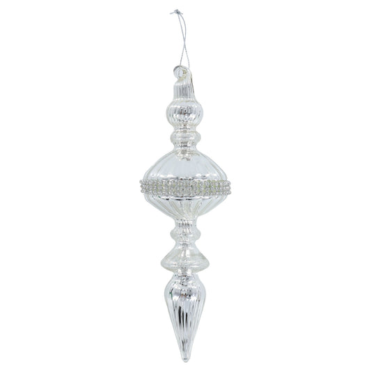7" Elegant Silver Finial ornament