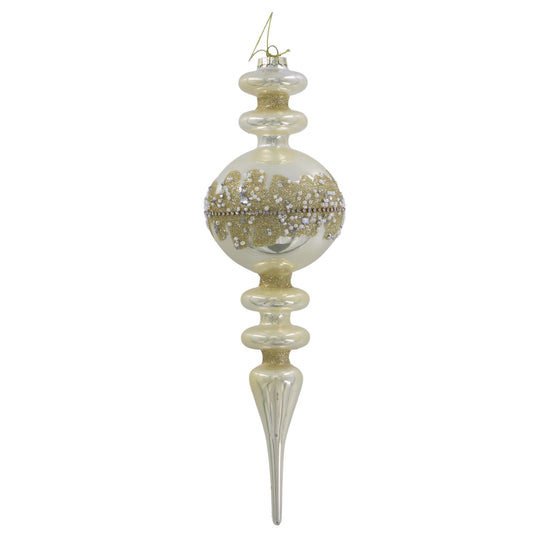 12" Opal Sparkling Finial with Beads