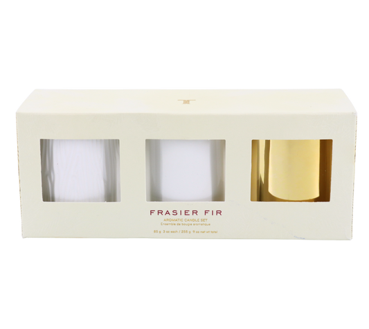 Frasier Fir Gilded Candle Trio Set