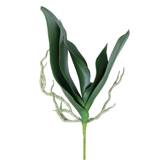 15" Silk Phalaenopsis Orchid Leaf Plant Stem