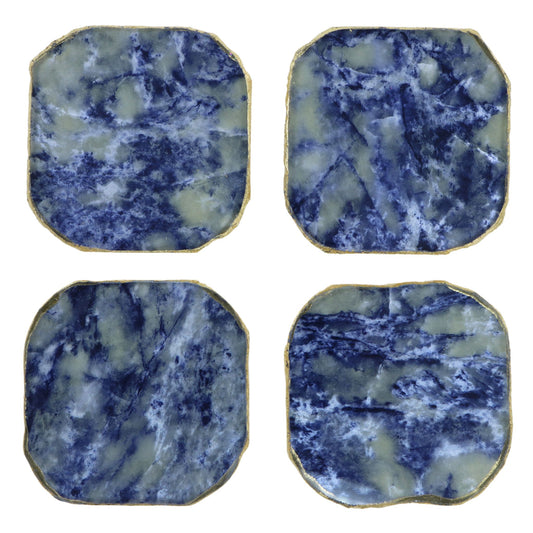 Blue Agate Coasters Set of 4