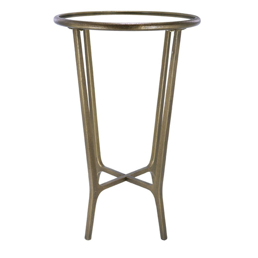 Gold Accent Table with Glass Top
