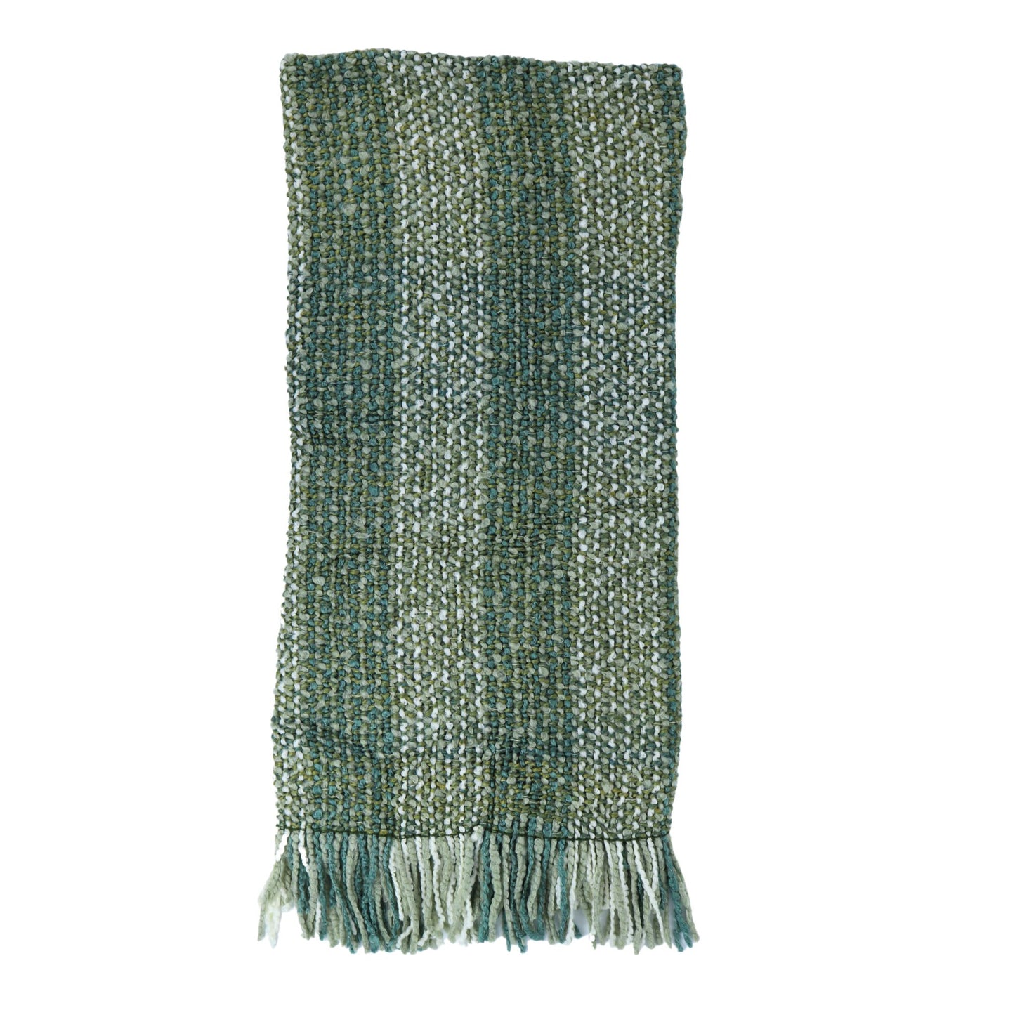 Sage and White Stripe Throw