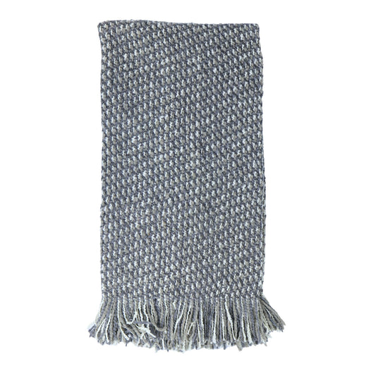 Gray and White Textured Throw