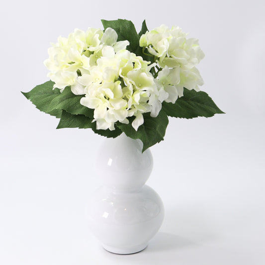 15" White Hydrangea Bundle