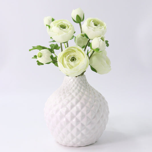24.5" White Real Touch 5 Head Ranunculus Stem Bundle
