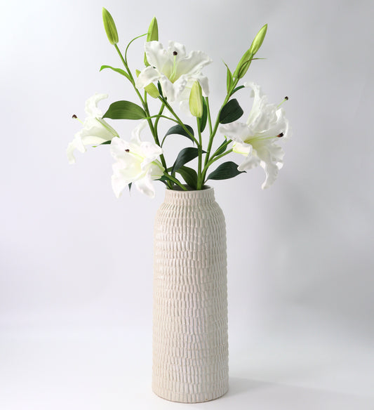 35" White Real Touch Lily Bundle