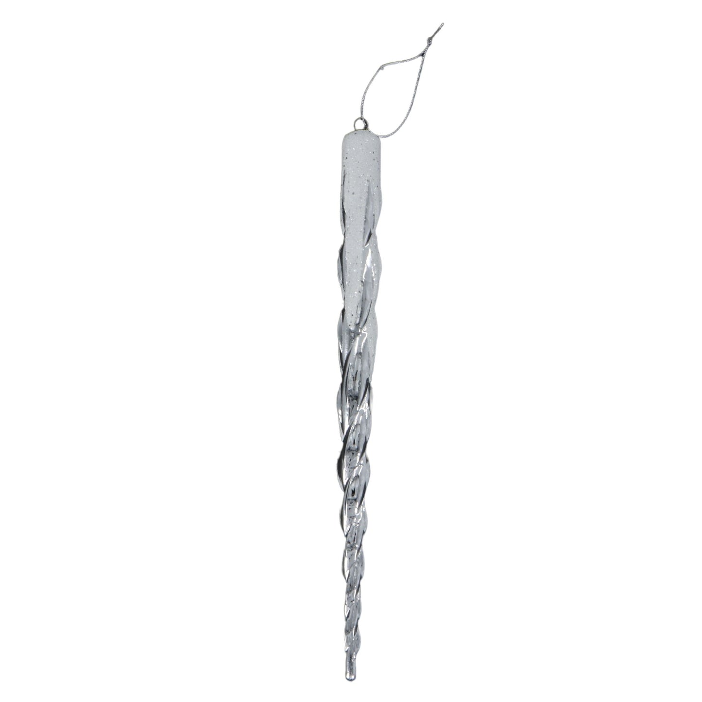 10" White and Silver Icecicle Ornament