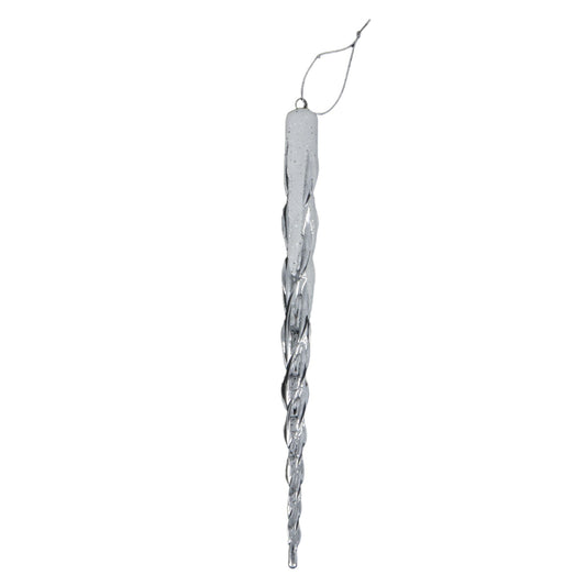 10" White and Silver Icecicle Ornament