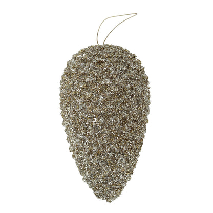 12" Gold Glitter Pinecone