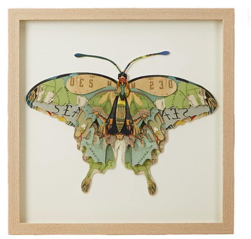 Butterfly Paper Collage Wall Art