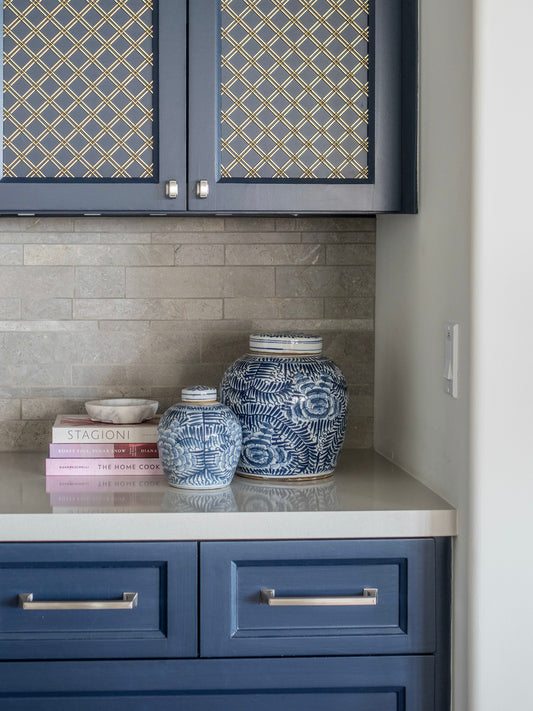 Blue & White Blooming Jar with Lid