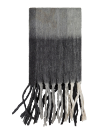 Woven Knife Edge Fringe Light Gray, Charcoal Throw